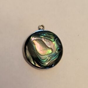 Vintage Alpaca Abalone Pendant
